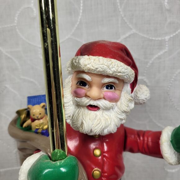 Mr Christmas Animated Santa Tree Topper Light-Up Gold Finial 14” Holiday Decor - Picture 6 of 16